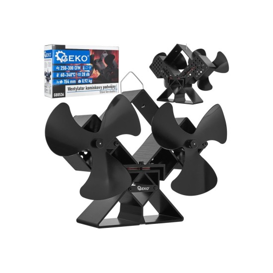 Krbový ventilátor stojanový, dvouhlavý - GEKO Krbový ventilátor stojanový, dvouhlavý - GEKO