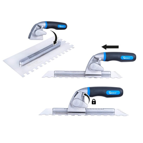 Hladítko nerez zubové 280×115 mm, sada 8 dílů - GEKO