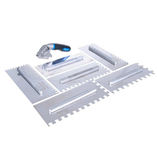 Hladítko nerez zubové 280×115 mm, sada 8 dílů - GEKO