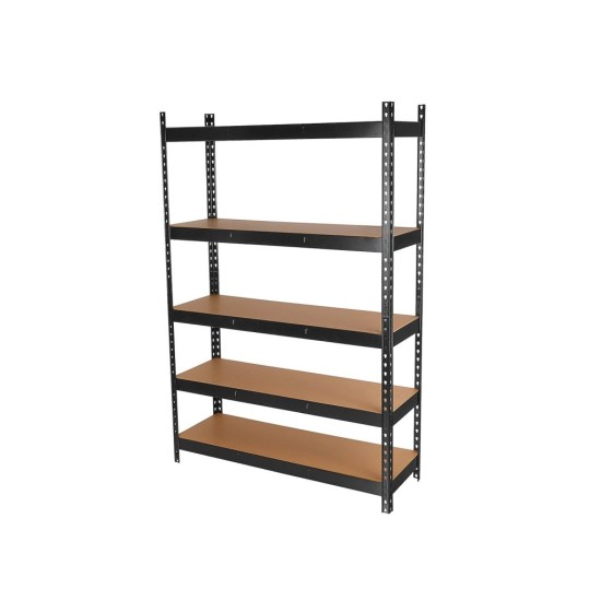 Regál policový 180×40×120 cm, 280 kg, kovový vyztužený, černý - GEKO Regál policový 180×40×120 cm, 280 kg, kovový vyztužený, černý - GEKO