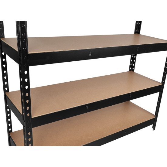Regál policový 180×40×120 cm, 280 kg, kovový vyztužený, černý - GEKO Regál policový 180×40×120 cm, 280 kg, kovový vyztužený, černý - GEKO