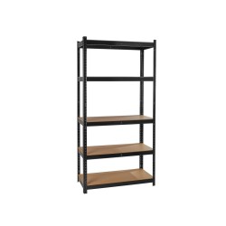 Regál policový 180×40×90 cm, 265 kg, kovový vyztužený, černý - GEKO Regál policový 180×40×90 cm, 265 kg, kovový vyztužený, černý - GEKO