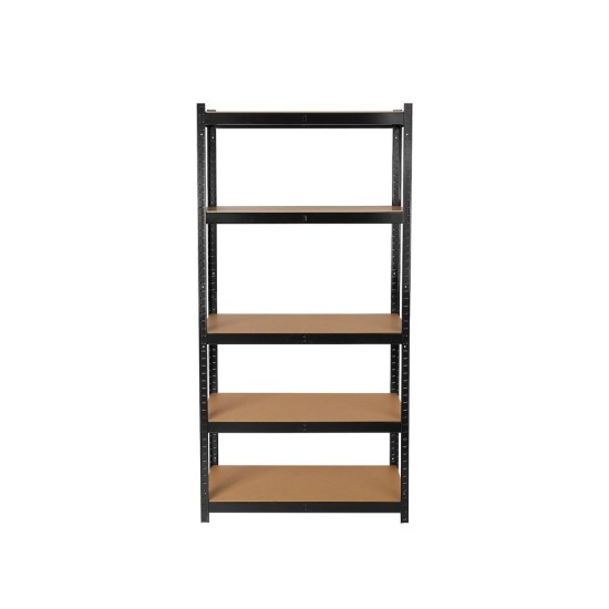 Regál policový 180×40×90 cm, 265 kg, kovový vyztužený, černý - GEKO