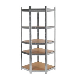 Regál policový rohový 180×40×70 cm, 175 kg, kovový - GEKO