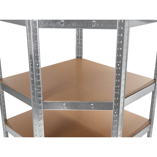 Regál policový rohový 180×40×70 cm, 175 kg, kovový - GEKO Regál policový rohový 180×40×70 cm, 175 kg, kovový - GEKO