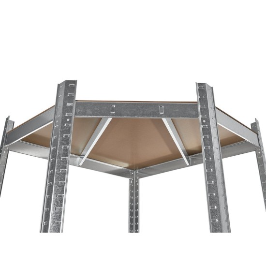 Regál policový rohový 180×40×70 cm, 175 kg, kovový - GEKO Regál policový rohový 180×40×70 cm, 175 kg, kovový - GEKO