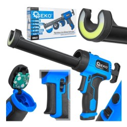 Vytlačovací pistole na baterie s LED osvětlením, 4×AA - GEKO