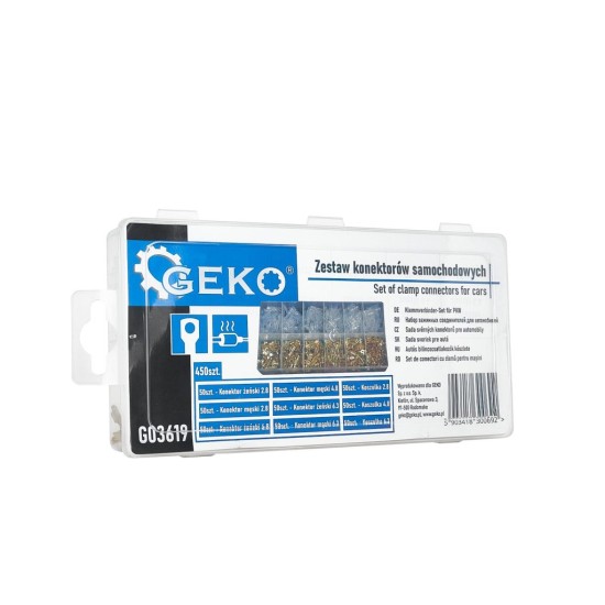 Automobilové konektory s izolačními návleky, sada 450 ks - GEKO Automobilové konektory s izolačními návleky, sada 450 ks - GEKO