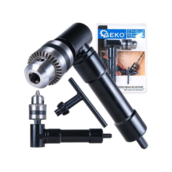 Úhlový nástavec 90° na vrtačku, sklíčidlo 1–10 mm - GEKO Úhlový nástavec 90° na vrtačku, sklíčidlo 1–10 mm - GEKO