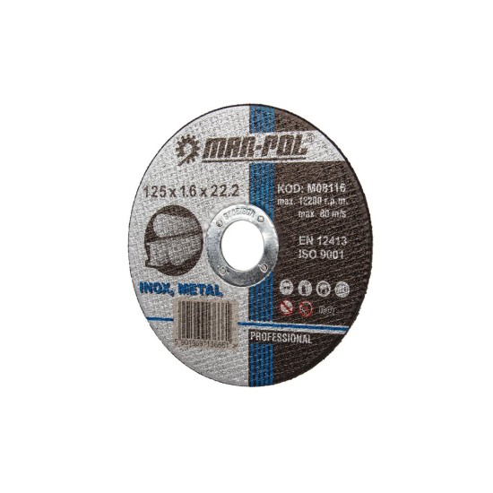 Kotouč řezný na kov, 125x1,6x22,2mm MAR-POL Kotouč řezný na kov, 125x1,6x22,2mm MAR-POL