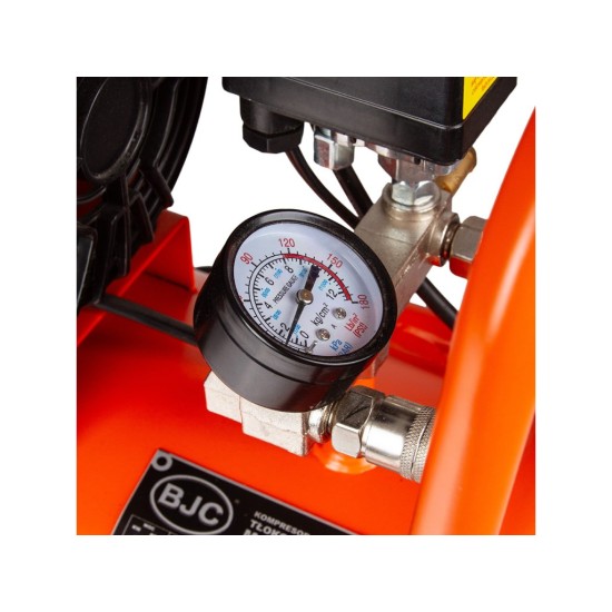 Kompresor bezolejový 24 l, 2 písty, 230 V, 8 bar, tichý - BJC