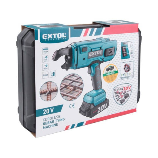 Vazač armatur aku SHARE20V, Brushless, baterie 2 Ah - EXTOL INDUSTRIAL