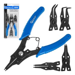 Kleště seeger na pojistné kroužky 160 mm, 4 vyměnitelné koncovky - GEKO