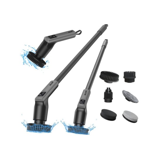 Elektrický čistící kartáč s nastavitelnou rukojetí a 6 hlavicemi - GLOX