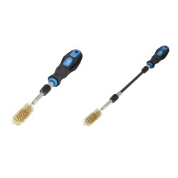 Kartáče ruční, na čištění šachet vstřikovačů, ocel, mosaz a nylon, 38 dílů - SATRA