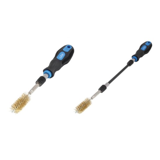 Kartáče ruční, na čištění šachet vstřikovačů, ocel, mosaz a nylon, 38 dílů - SATRA