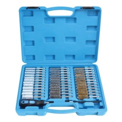 Kartáče ruční, na čištění šachet vstřikovačů, ocel, mosaz a nylon, 38 dílů - SATRA