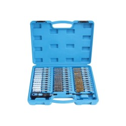 Kartáče ruční, na čištění šachet vstřikovačů, ocel, mosaz a nylon, 38 dílů - SATRA