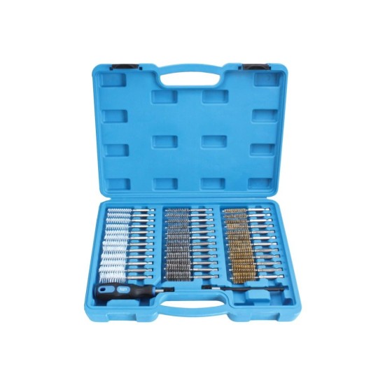 Kartáče ruční, na čištění šachet vstřikovačů, ocel, mosaz a nylon, 38 dílů - SATRA