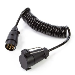Prodlužovací kabel k přívěsu (spirálový) 3 m, 7 pólů, 12 V, samec/samice - MAR-POL
