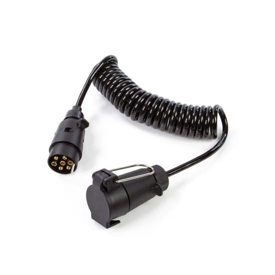 Prodlužovací kabel k přívěsu (spirálový) 3 m, 7 pólů, 12 V, samec/samice - MAR-POL