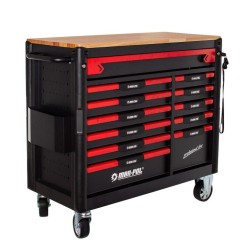 Dílenský vozík na nářadí, 12 zásuvek, dřevěná deska - MAR-POL