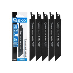 Pilové plátky do ocasky na kov 150 mm, 24 TPI, bimetal, sada 5 ks - GEKO