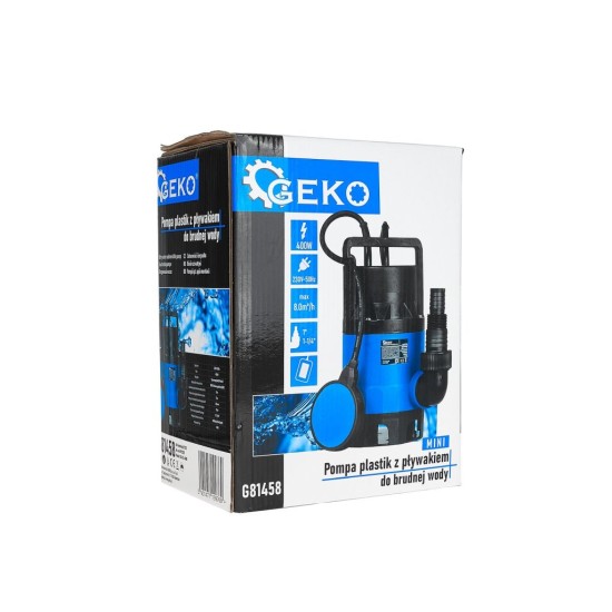 Ponorné kalové čerpadlo 400 W s plovákem, plastové, mini - GEKO