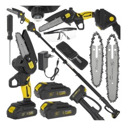 Aku pila, sada lišty 4" a 6", 2× baterie a teleskopická násada 125–245 cm - JOHN GARDENER