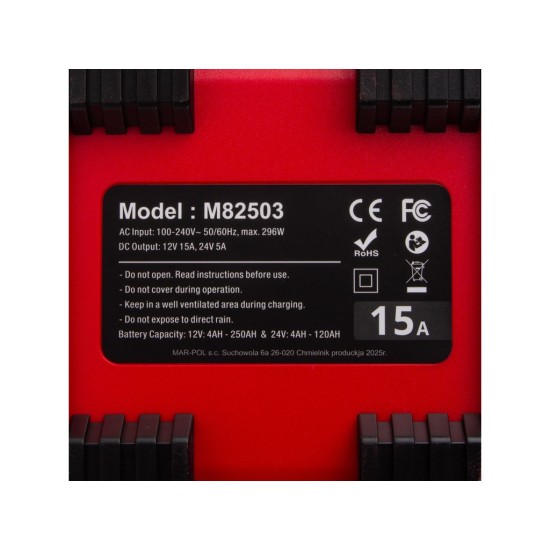 Automatická nabíjačka batérií 3,8A 6/12V MAR-POL Automatická nabíjačka batérií 3,8A 6/12V MAR-POL