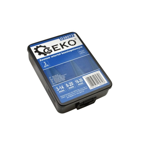 Kuželovité vrtáky 3–30 mm, sada 3 ks, plechový box - GEKO Kuželovité vrtáky 3–30 mm, sada 3 ks, plechový box - GEKO