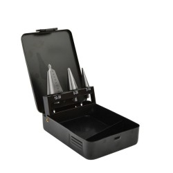 Kuželovité vrtáky 3–30 mm, sada 3 ks, plechový box - GEKO