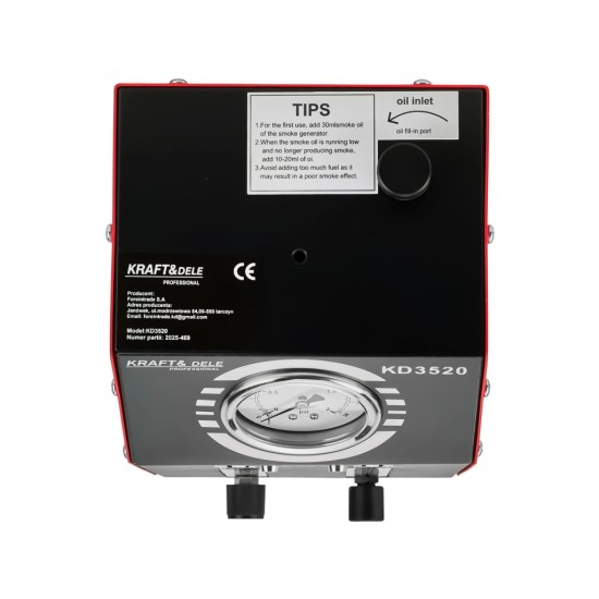 Generátor kouře 12 V 9 l/min pro detekci netěsností – KRAFT&DELE