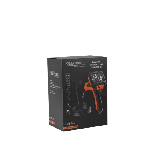 Endoskopická kamera Full HD s displejem 4,3", kabel 5 m - KRAFT&DELE