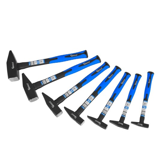 Sada zámečnických kladiv 0,1–2 kg, 7 ks, sklolaminátová násada - GEKO Sada zámečnických kladiv 0,1–2 kg, 7 ks, sklolaminátová násada - GEKO