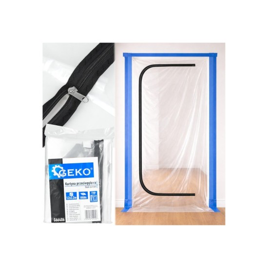 Protiprachové dveře se zipem C, 220×120 cm – GEKO