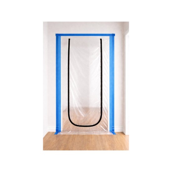 Protiprachové dveře se zipem U, 220×120 cm – GEKO