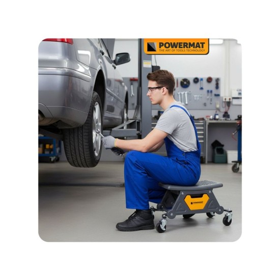 Dílenská stolička, nosnost 200 kg - POWERMAT