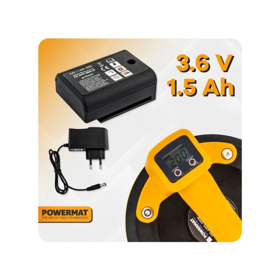 Aku přísavka na obklady a dlažbu 200 mm 3,6 V / 1,5 Ah - POWERMAT