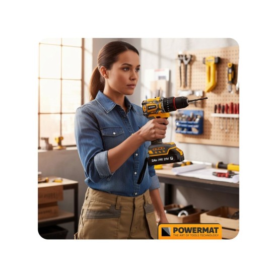 Aku šroubovák 21 V / 2 Ah s nářadím - POWERMAT