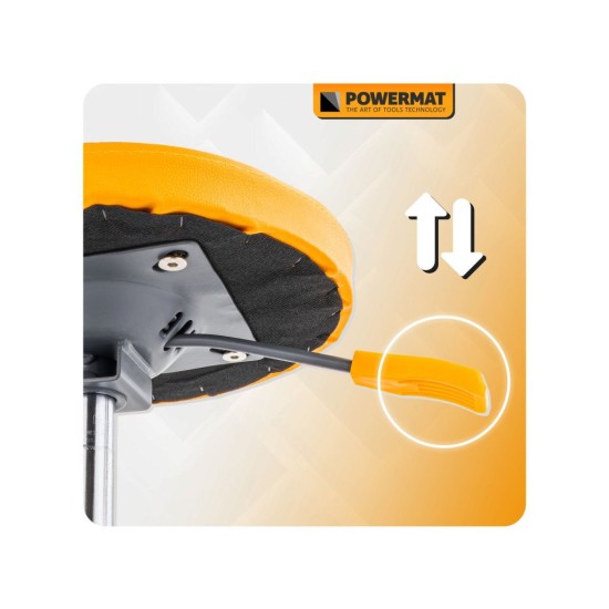 Dílenská stolička 400–520 mm, nosnost 150 kg – POWERMAT