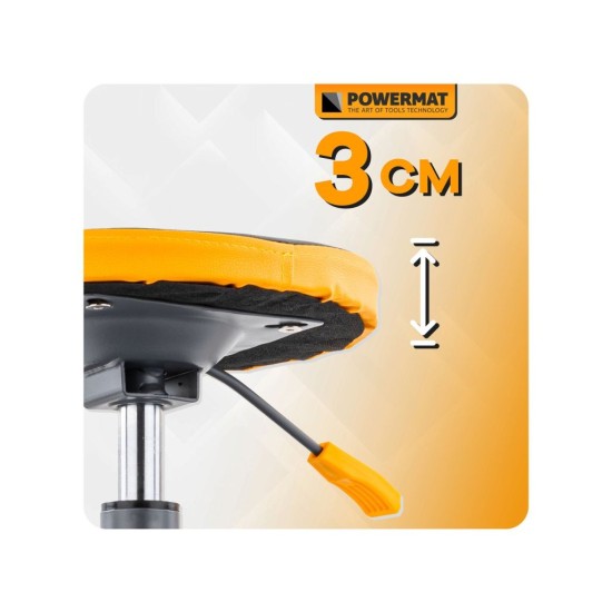 Dílenská stolička 400–520 mm, nosnost 150 kg – POWERMAT