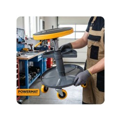 Dílenská stolička 400–520 mm, nosnost 150 kg – POWERMAT