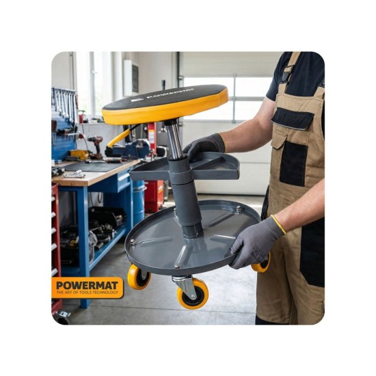 Dílenská stolička 400–520 mm, nosnost 150 kg – POWERMAT