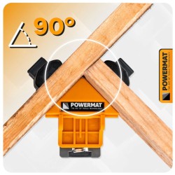 Truhlářské svěrky rohové 90°, 5–22 mm, sada 4 ks – POWERMAT