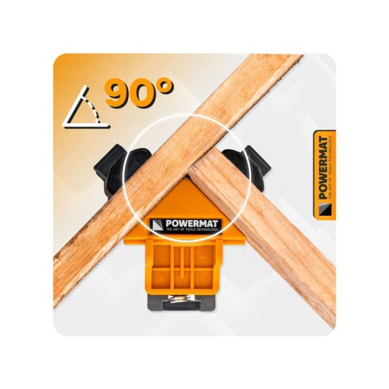 Truhlářské svěrky rohové 90°, 5–22 mm, sada 4 ks – POWERMAT