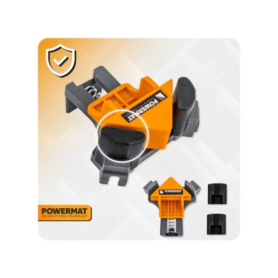 Truhlářské svěrky rohové 90°, 5–22 mm, sada 4 ks – POWERMAT