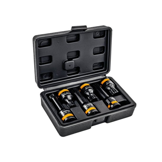 Hlavice rázové zástrčné 1/2" XZN M14–M18, 6 ks (2 délky) – POWERMAT