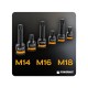Hlavice rázové zástrčné 1/2" XZN M14–M18, 6 ks (2 délky) – POWERMAT