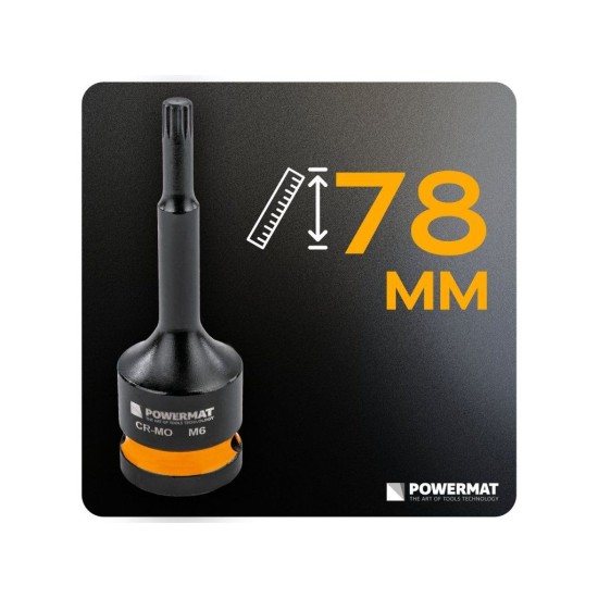 Hlavice rázové zástrčné 1/2" XZN M5–M18, sada 8 ks POWERMAT
